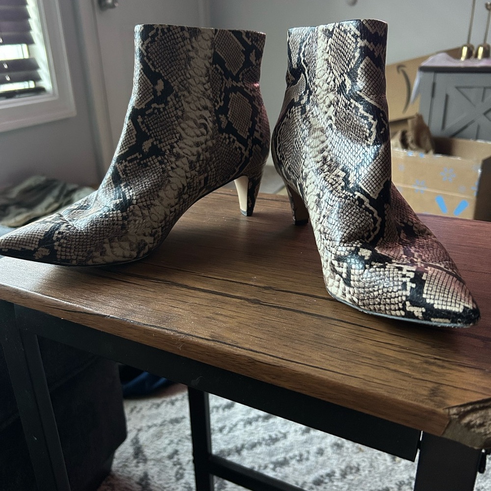 Snakeskin ankle boots size 9.5